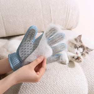 2-in-1 Pet Grooming Glove Double-Sided Deshedding Massage Brush for Cats Dogs Removes Loose Hair Easily