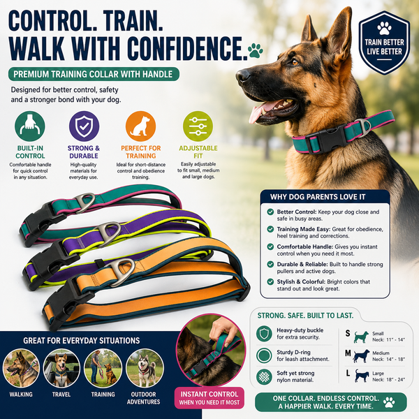 Tactical Dog Collar with Better Control – Waterproof, Durable & Comfortable Working Dog Collar