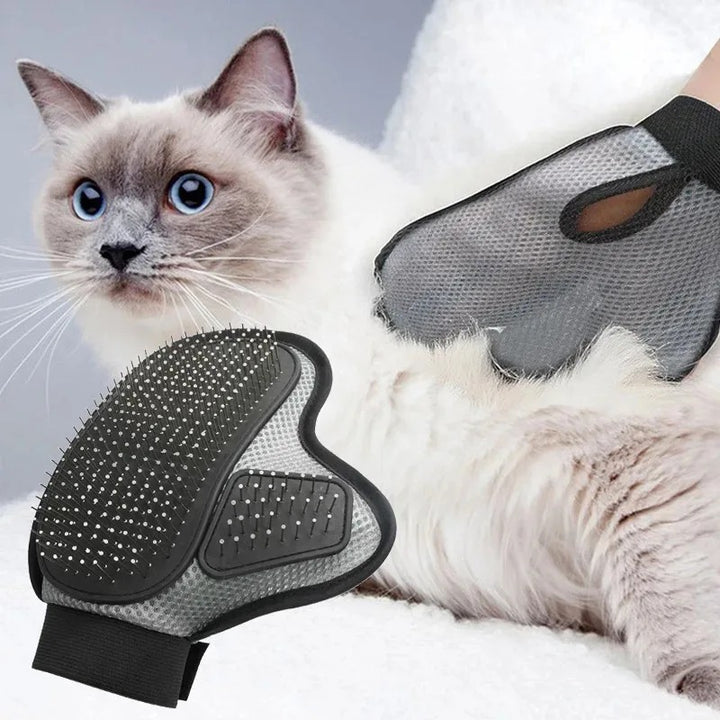 Steel Needle Pet Massage Gloves for Grooming Shedding Hair Removal Relaxing Dogs Cats Brush Tool
